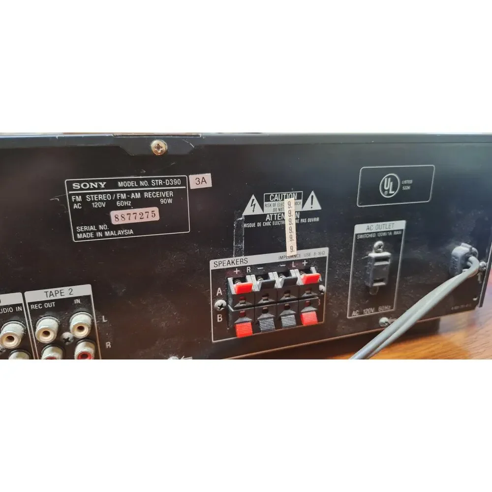 Sony Audio/Video Control Center FM Stereo AM-FM Receiver  Str-D390 Tested